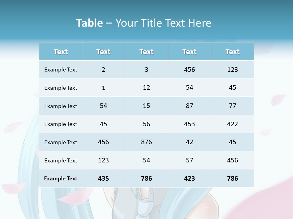 A Anime Girl With Blue Hair And Blue Eyes PowerPoint Template