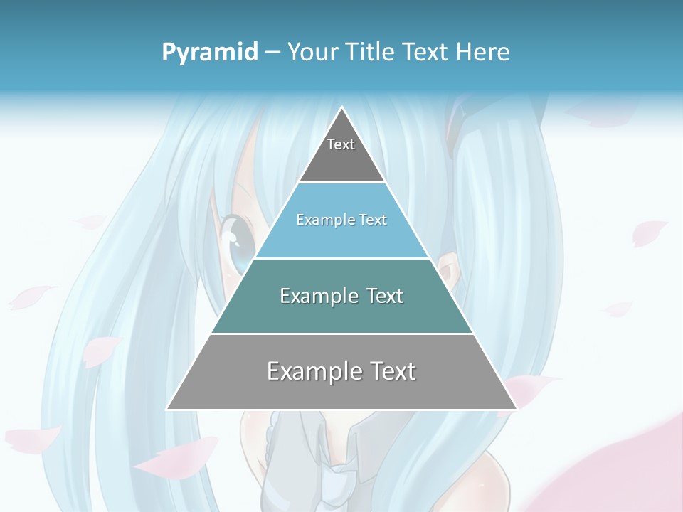 A Anime Girl With Blue Hair And Blue Eyes PowerPoint Template