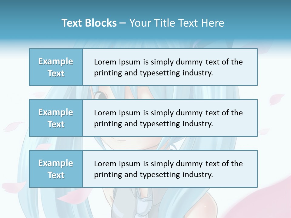 A Anime Girl With Blue Hair And Blue Eyes PowerPoint Template