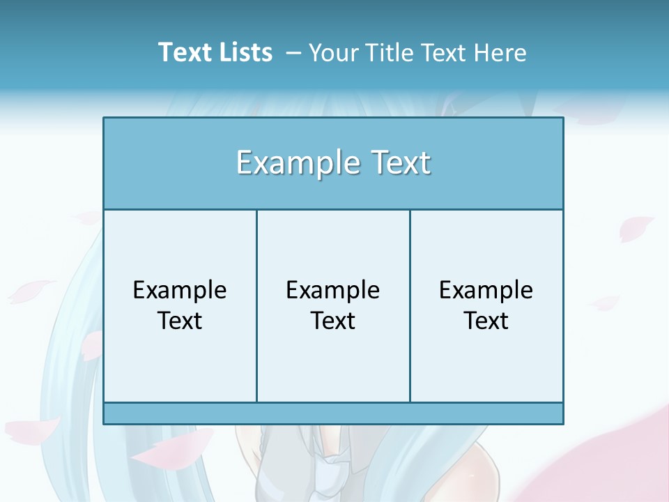 A Anime Girl With Blue Hair And Blue Eyes PowerPoint Template