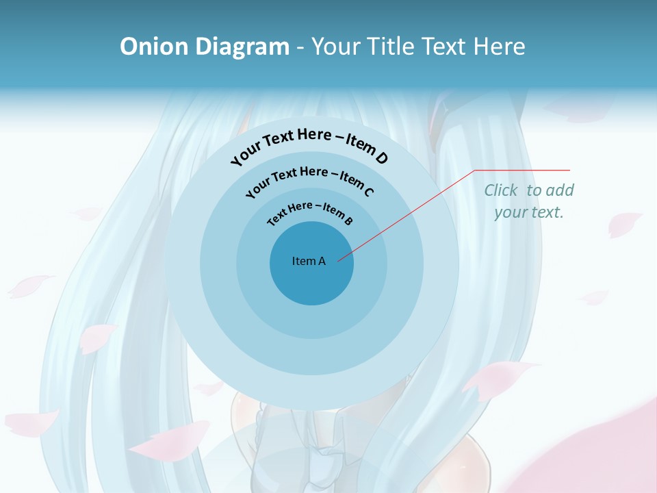 A Anime Girl With Blue Hair And Blue Eyes PowerPoint Template