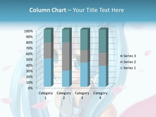 A Anime Girl With Blue Hair And Blue Eyes PowerPoint Template