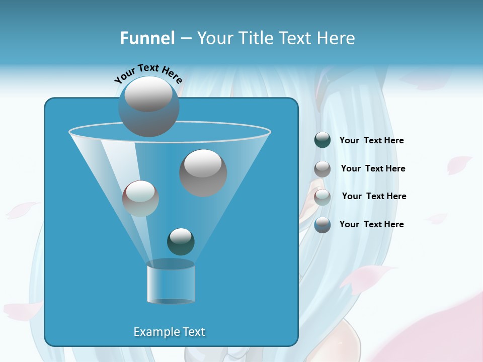 A Anime Girl With Blue Hair And Blue Eyes PowerPoint Template