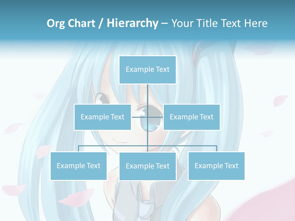 A Anime Girl With Blue Hair And Blue Eyes PowerPoint Template