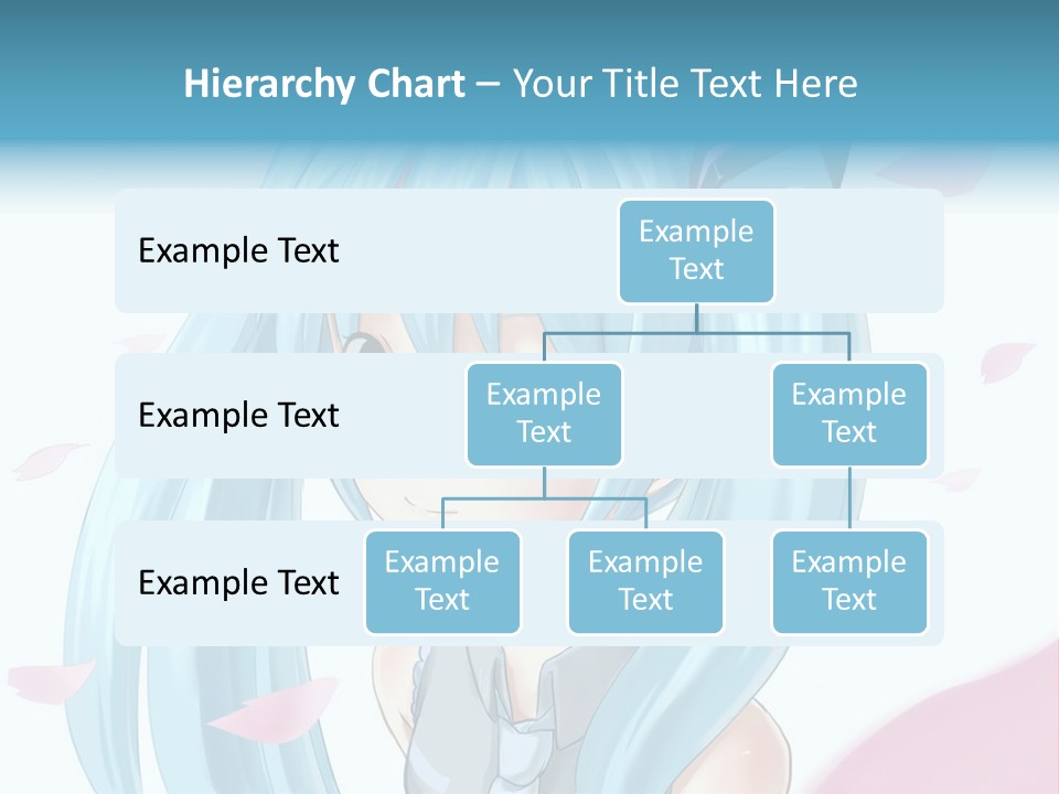 A Anime Girl With Blue Hair And Blue Eyes PowerPoint Template