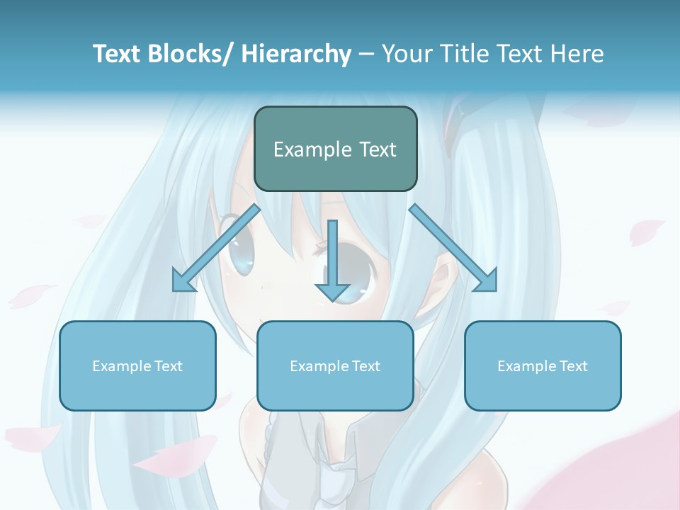 A Anime Girl With Blue Hair And Blue Eyes PowerPoint Template