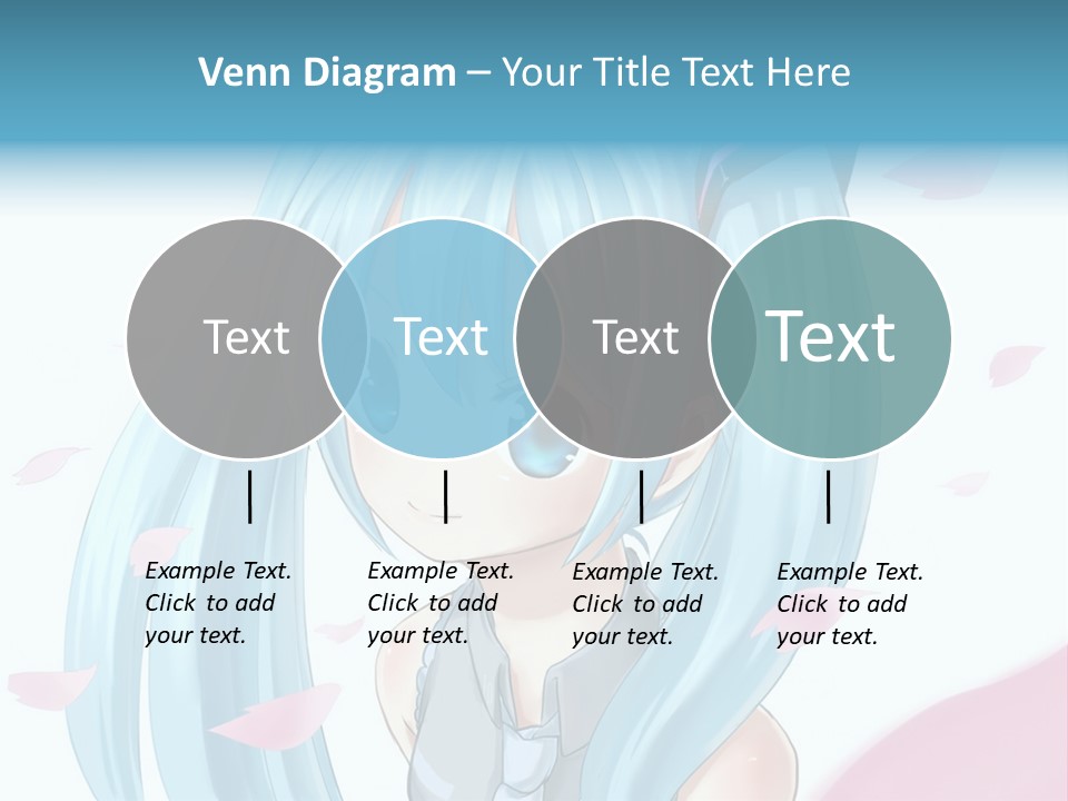 A Anime Girl With Blue Hair And Blue Eyes PowerPoint Template