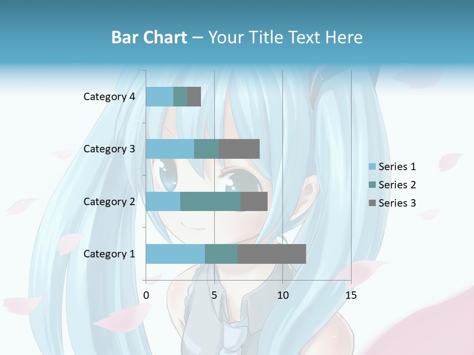 A Anime Girl With Blue Hair And Blue Eyes PowerPoint Template