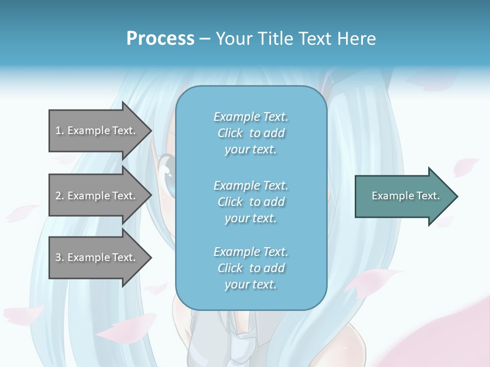 A Anime Girl With Blue Hair And Blue Eyes PowerPoint Template