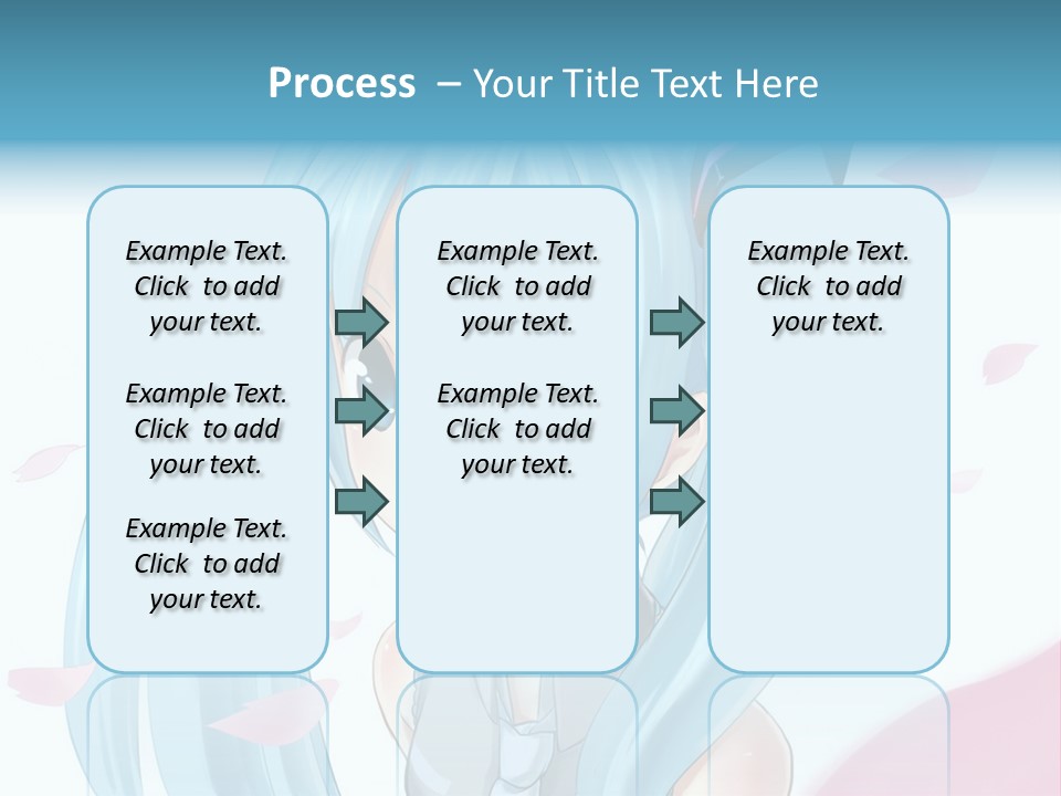 A Anime Girl With Blue Hair And Blue Eyes PowerPoint Template