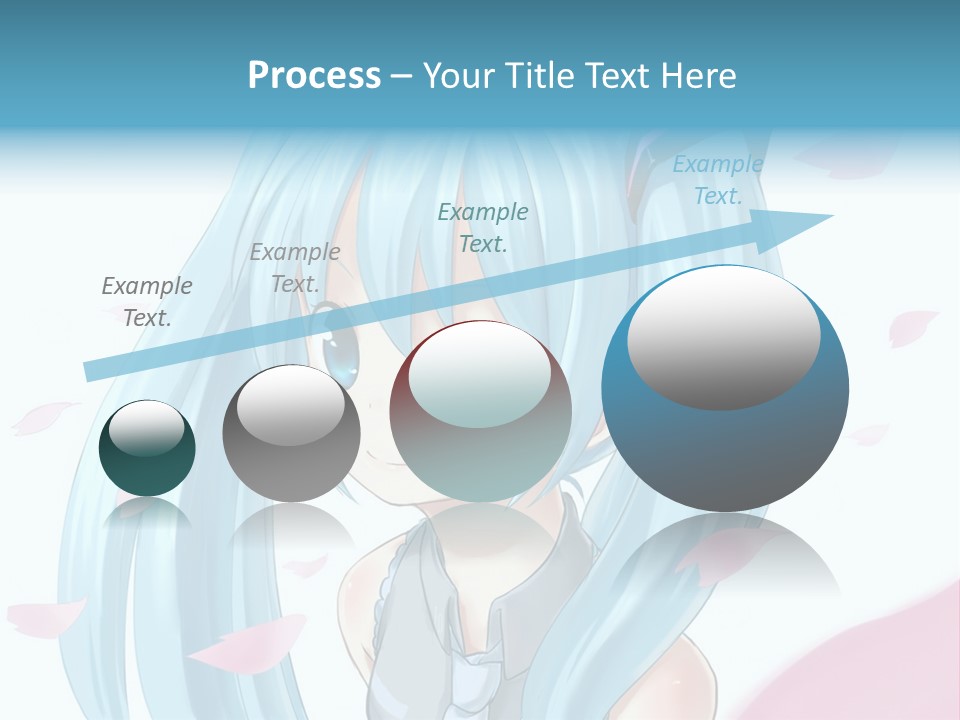 A Anime Girl With Blue Hair And Blue Eyes PowerPoint Template