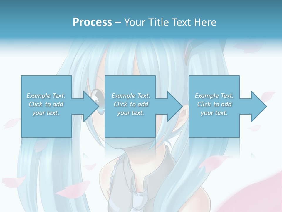 A Anime Girl With Blue Hair And Blue Eyes PowerPoint Template