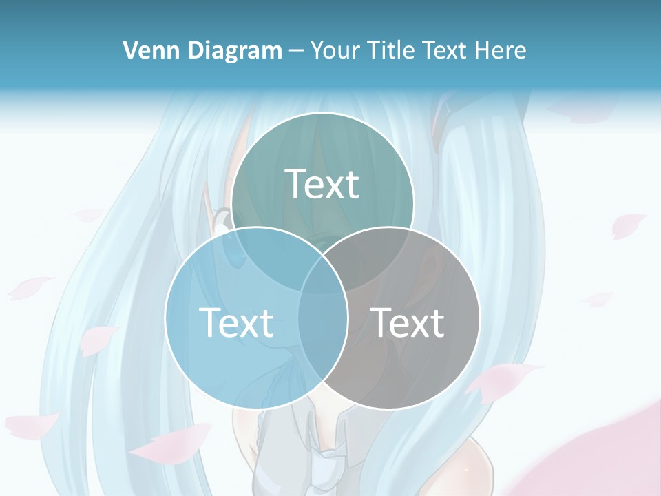 A Anime Girl With Blue Hair And Blue Eyes PowerPoint Template