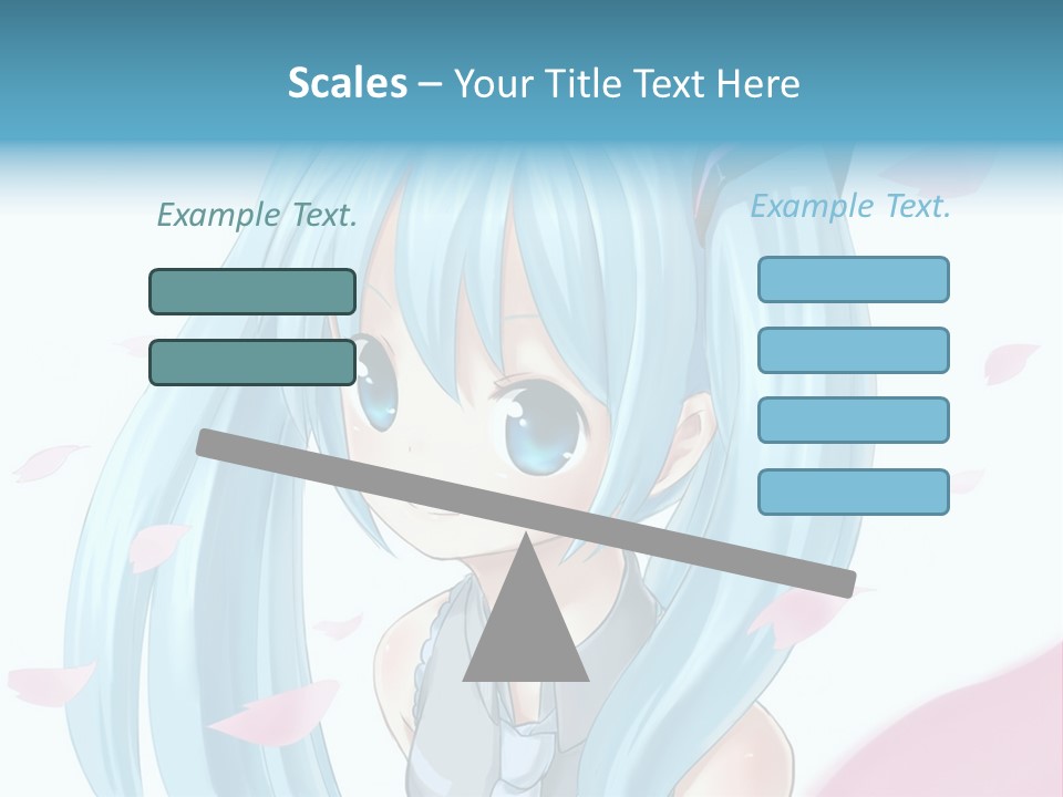 A Anime Girl With Blue Hair And Blue Eyes PowerPoint Template