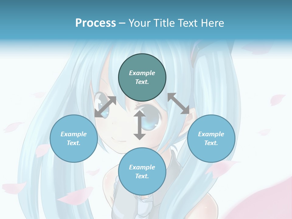 A Anime Girl With Blue Hair And Blue Eyes PowerPoint Template
