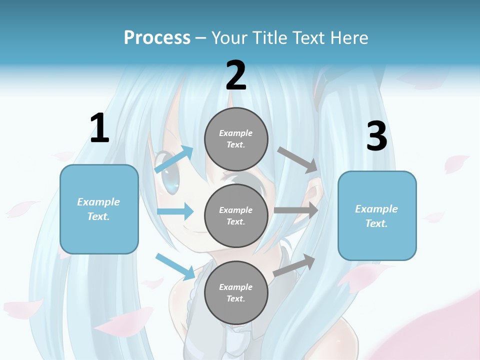 A Anime Girl With Blue Hair And Blue Eyes PowerPoint Template