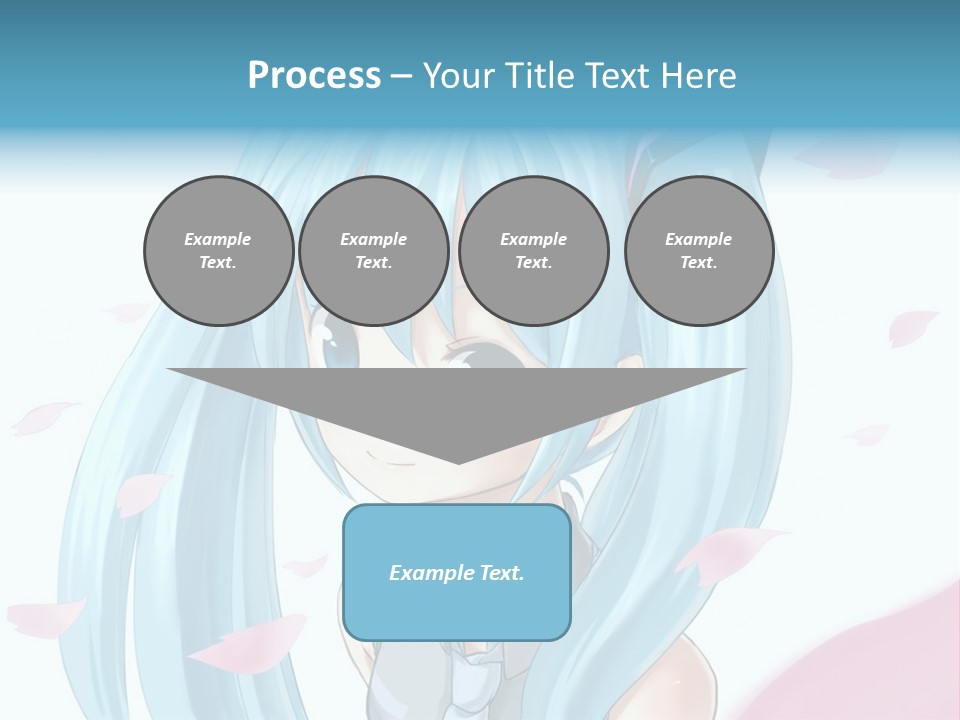 A Anime Girl With Blue Hair And Blue Eyes PowerPoint Template
