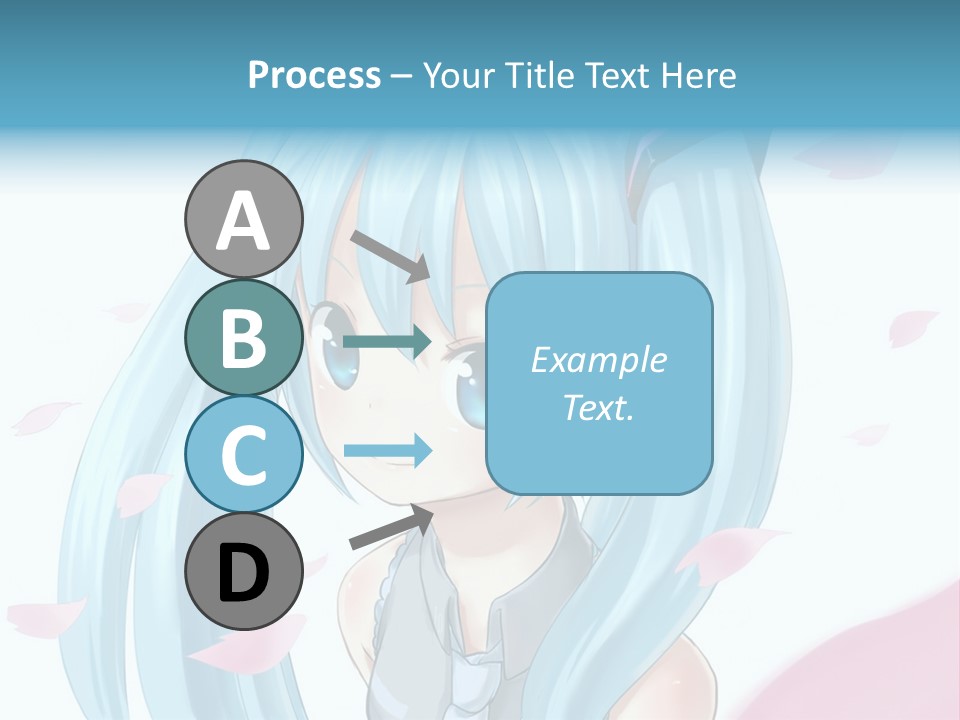 A Anime Girl With Blue Hair And Blue Eyes PowerPoint Template