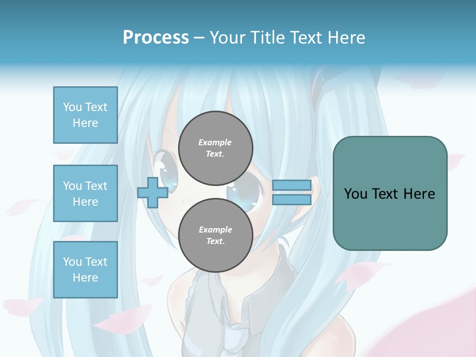 A Anime Girl With Blue Hair And Blue Eyes PowerPoint Template