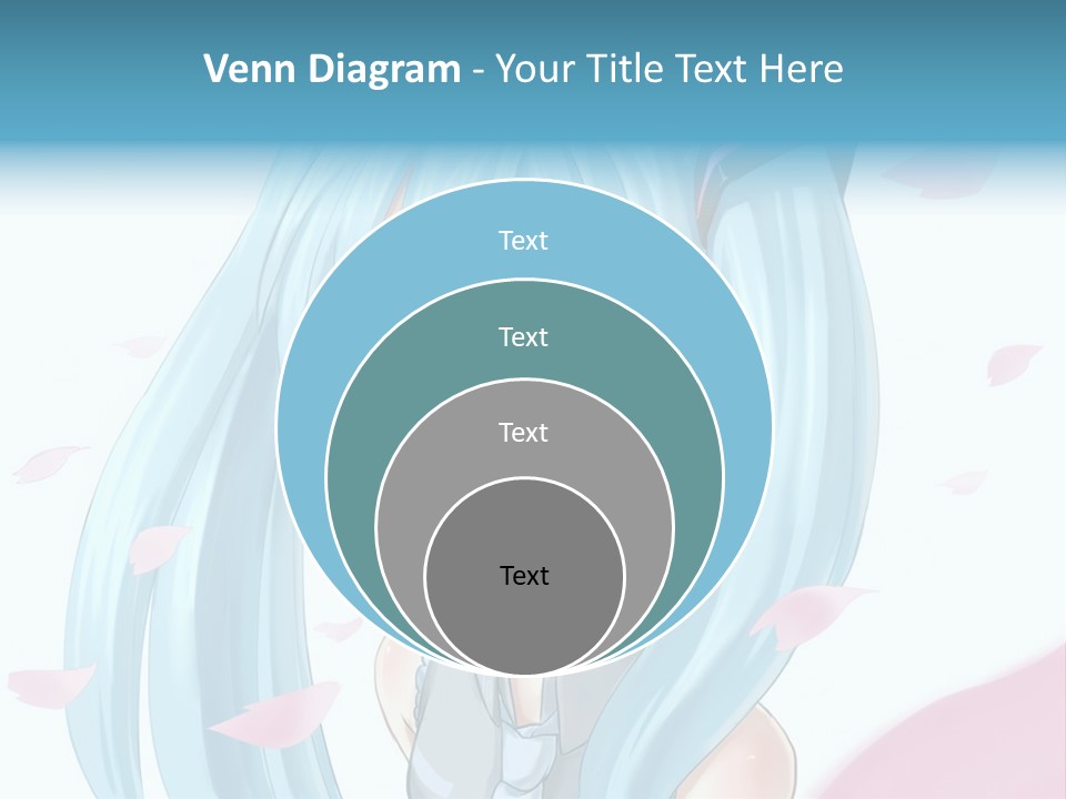 A Anime Girl With Blue Hair And Blue Eyes PowerPoint Template