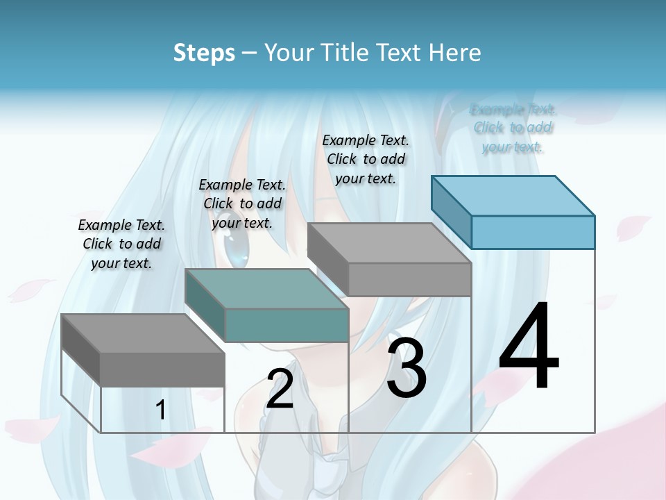 A Anime Girl With Blue Hair And Blue Eyes PowerPoint Template
