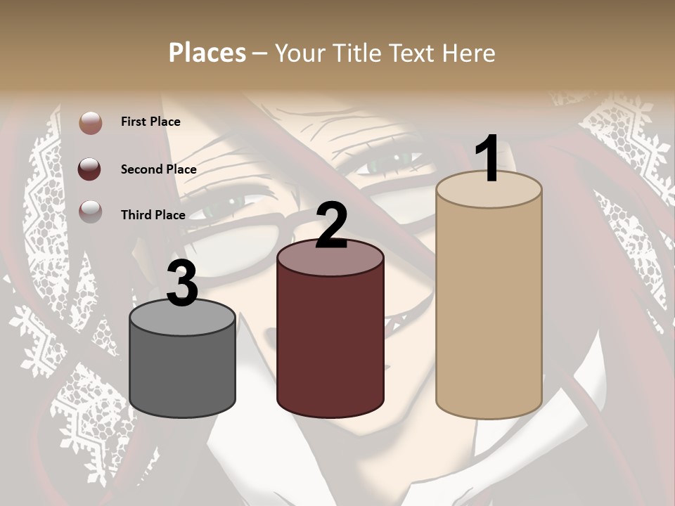 A Woman With Red Hair And Glasses Is Smiling PowerPoint Template