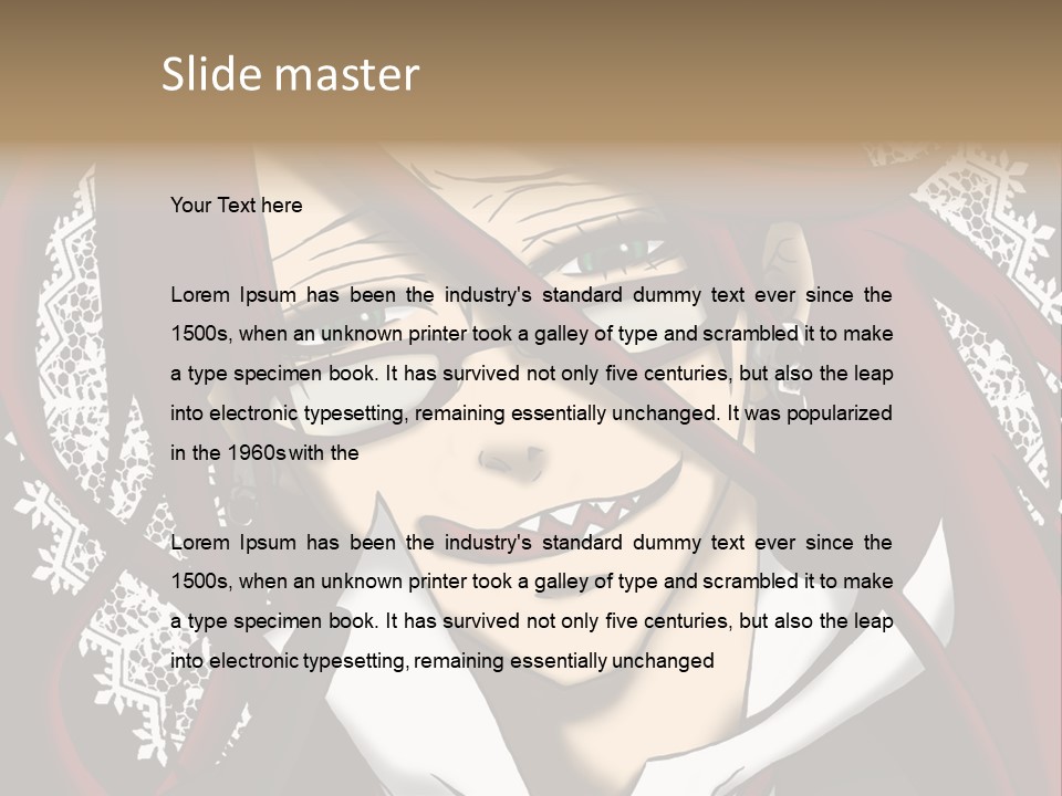 A Woman With Red Hair And Glasses Is Smiling PowerPoint Template