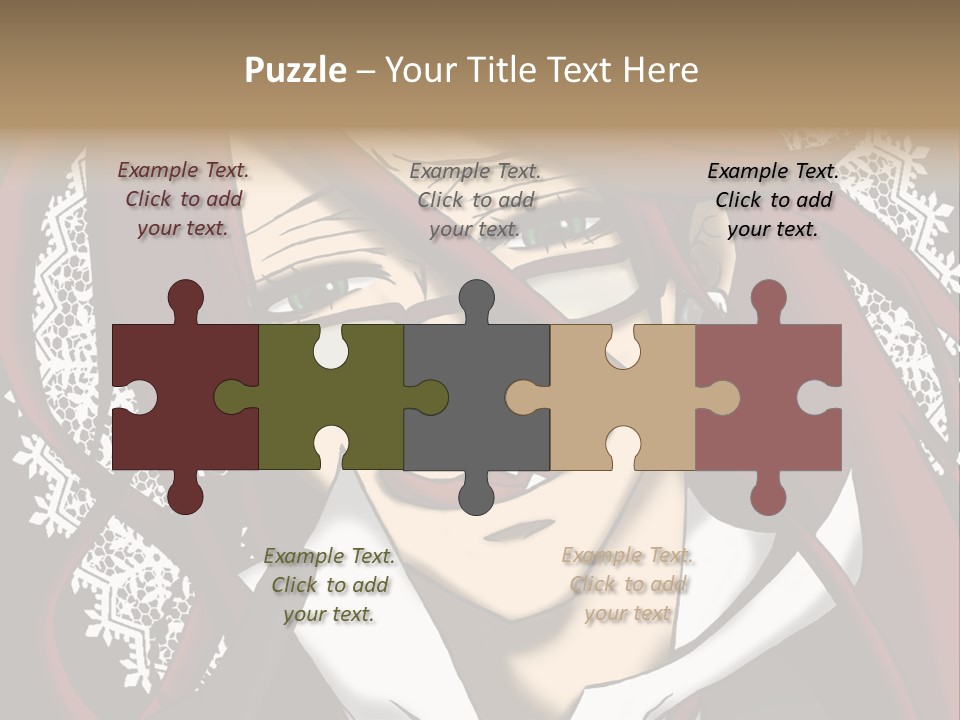 A Woman With Red Hair And Glasses Is Smiling PowerPoint Template