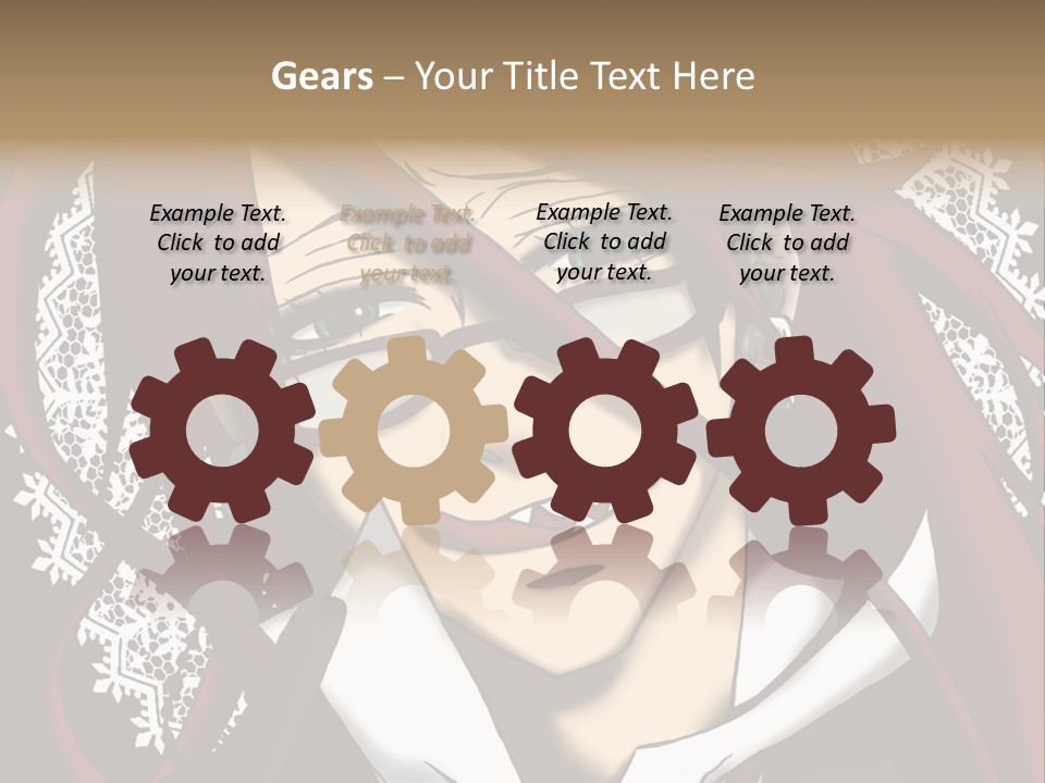 A Woman With Red Hair And Glasses Is Smiling PowerPoint Template