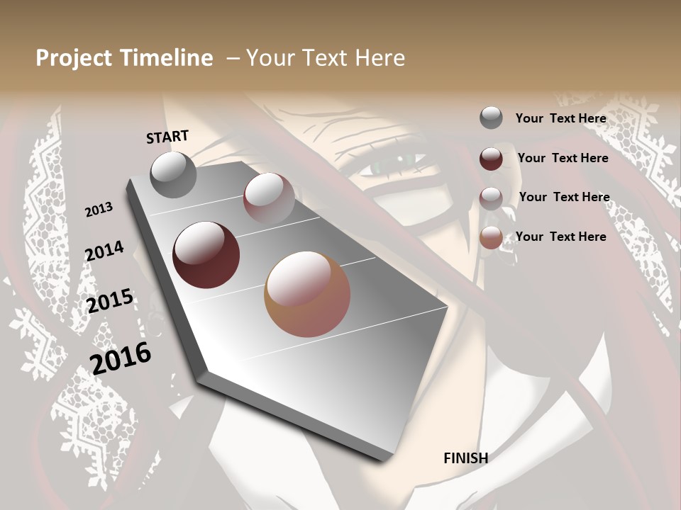 A Woman With Red Hair And Glasses Is Smiling PowerPoint Template