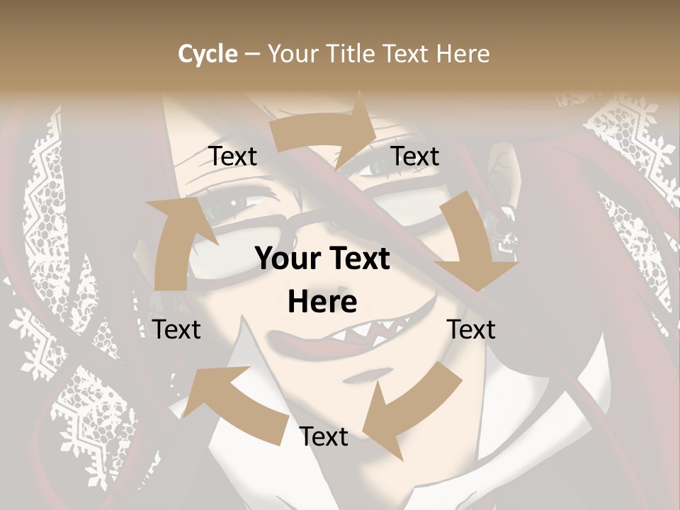 A Woman With Red Hair And Glasses Is Smiling PowerPoint Template