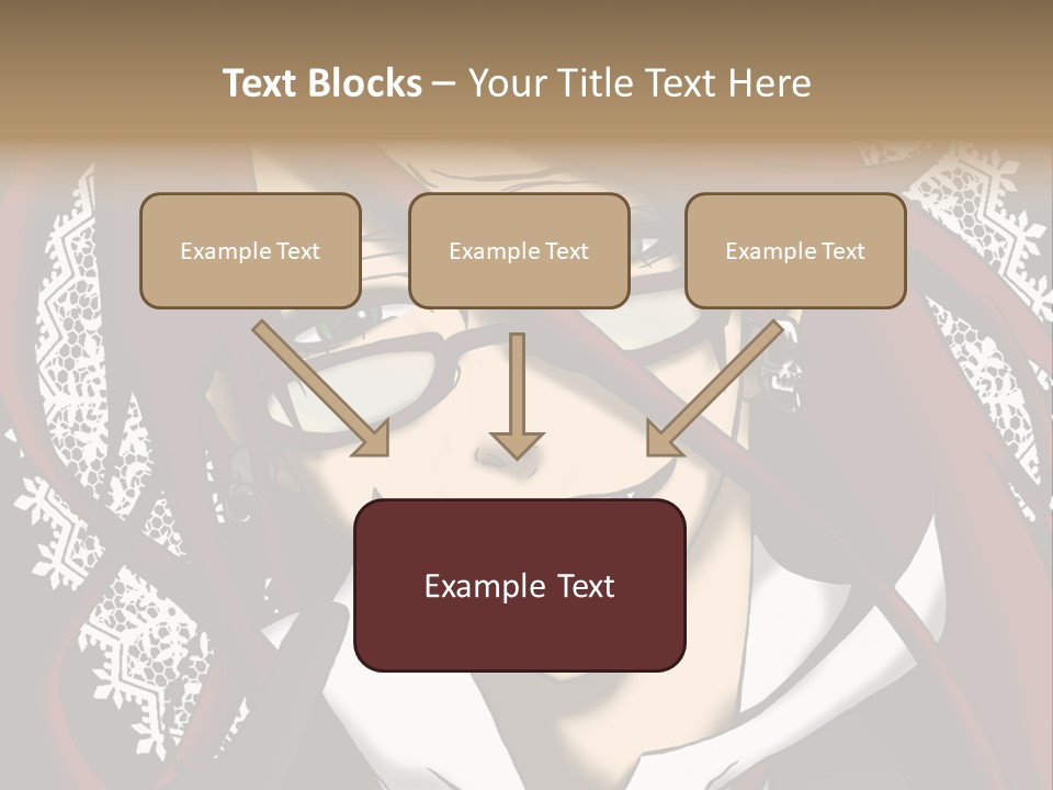 A Woman With Red Hair And Glasses Is Smiling PowerPoint Template
