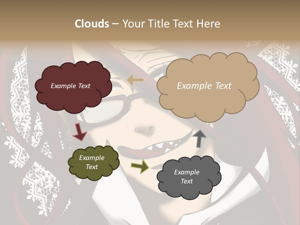 A Woman With Red Hair And Glasses Is Smiling PowerPoint Template