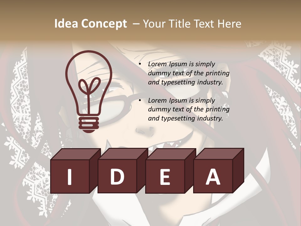 A Woman With Red Hair And Glasses Is Smiling PowerPoint Template