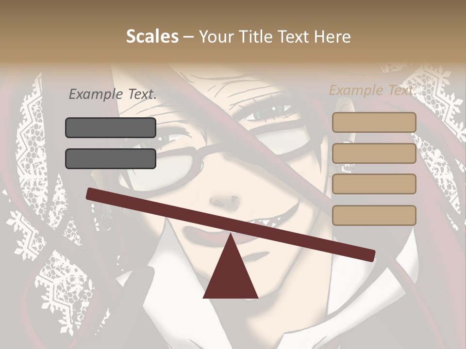 A Woman With Red Hair And Glasses Is Smiling PowerPoint Template