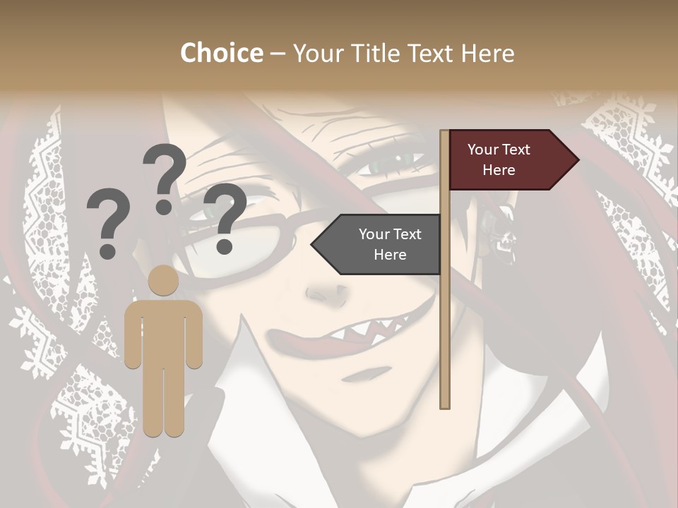 A Woman With Red Hair And Glasses Is Smiling PowerPoint Template