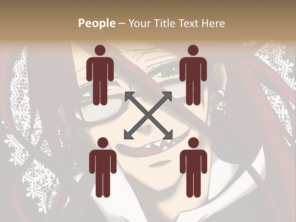 A Woman With Red Hair And Glasses Is Smiling PowerPoint Template