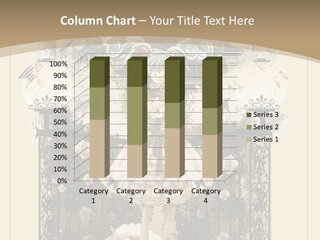 A Woman Standing In Front Of A Gate With Flowers On It PowerPoint Template