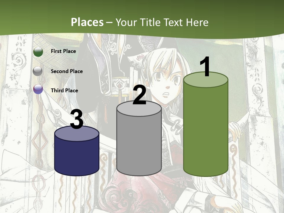 A Couple Of Anime Characters Sitting On A Bench PowerPoint Template