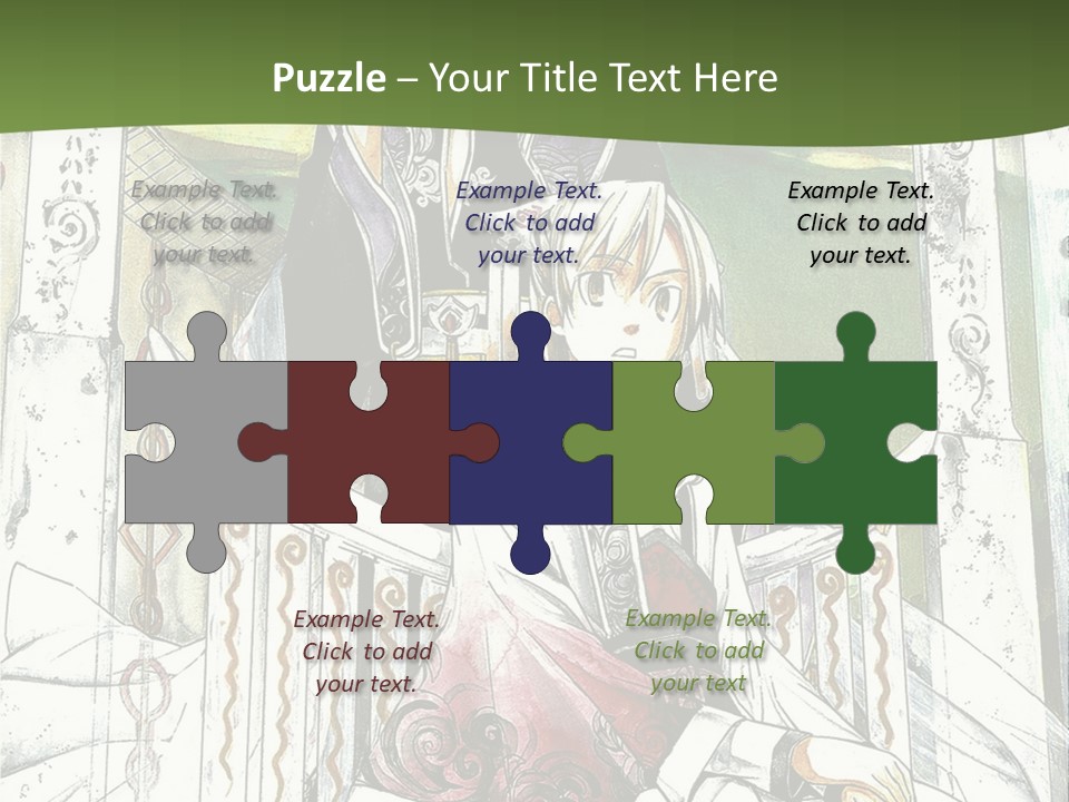 A Couple Of Anime Characters Sitting On A Bench PowerPoint Template