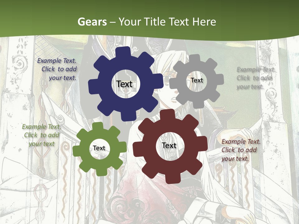 A Couple Of Anime Characters Sitting On A Bench PowerPoint Template