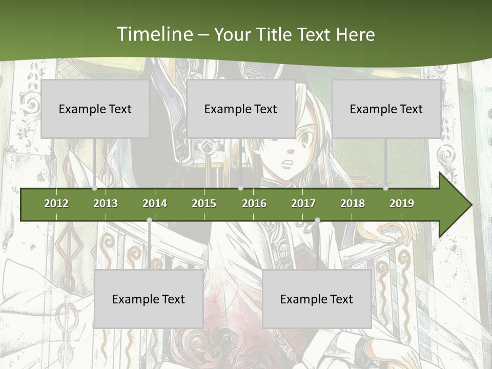 A Couple Of Anime Characters Sitting On A Bench PowerPoint Template