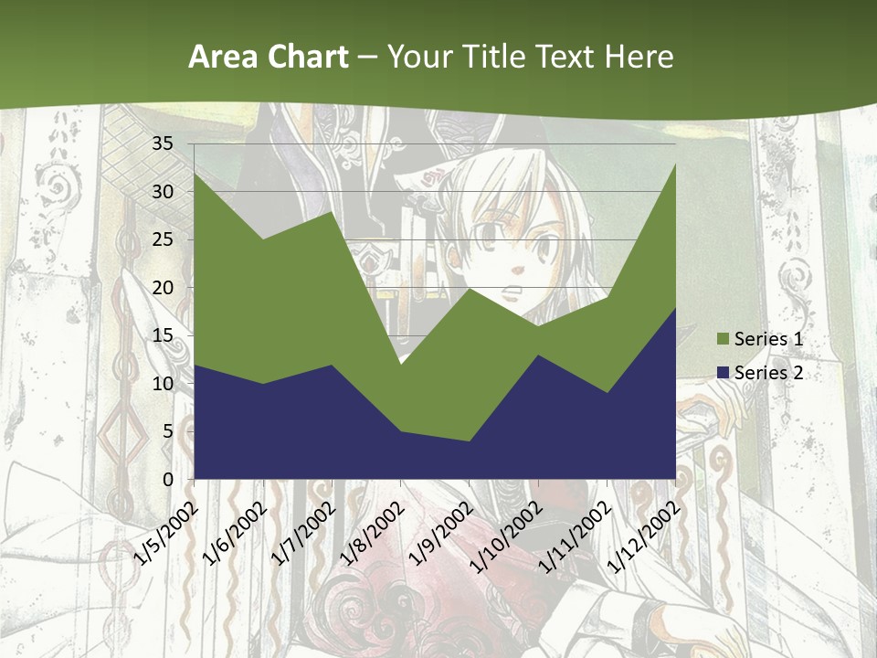 A Couple Of Anime Characters Sitting On A Bench PowerPoint Template