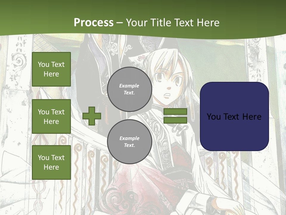 A Couple Of Anime Characters Sitting On A Bench PowerPoint Template