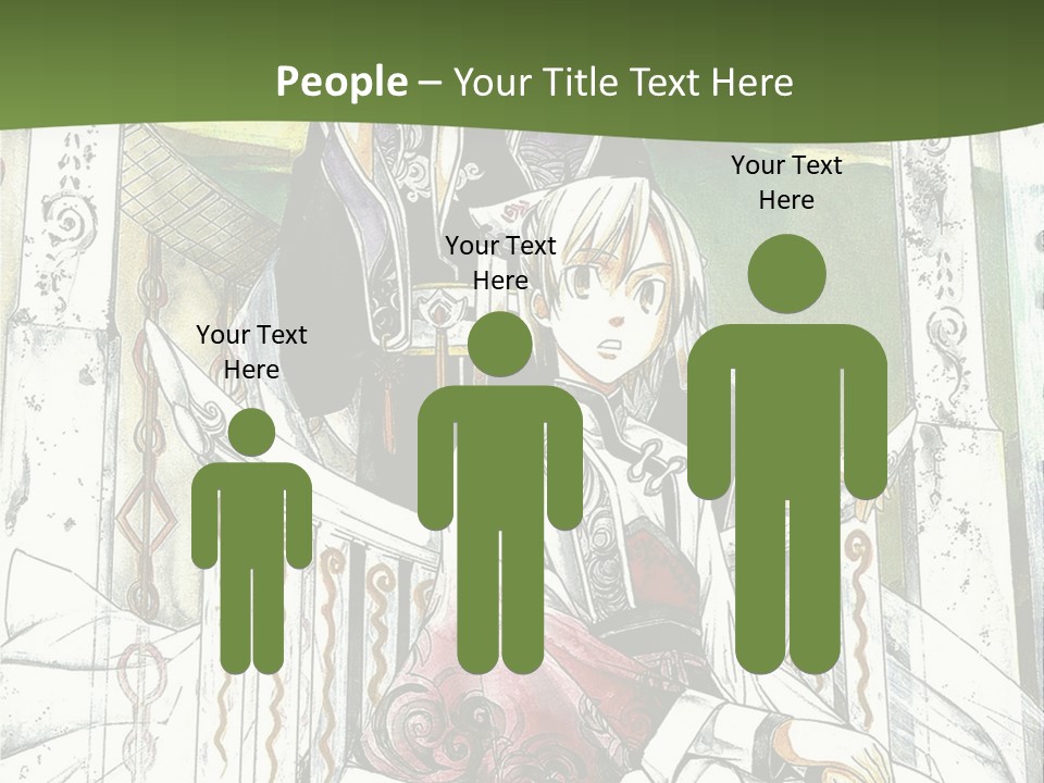 A Couple Of Anime Characters Sitting On A Bench PowerPoint Template