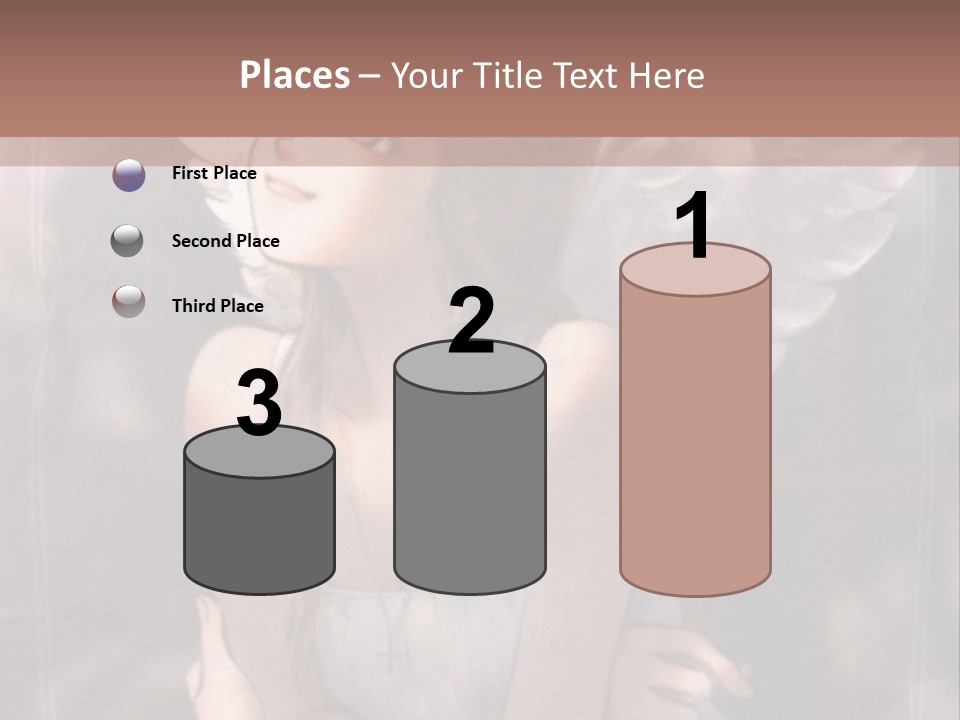 A Girl With Angel Wings Sitting On A Window Sill PowerPoint Template