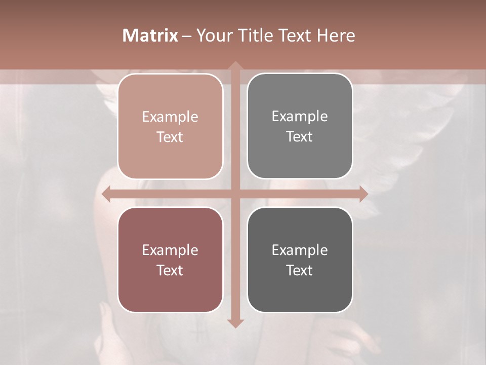 A Girl With Angel Wings Sitting On A Window Sill PowerPoint Template