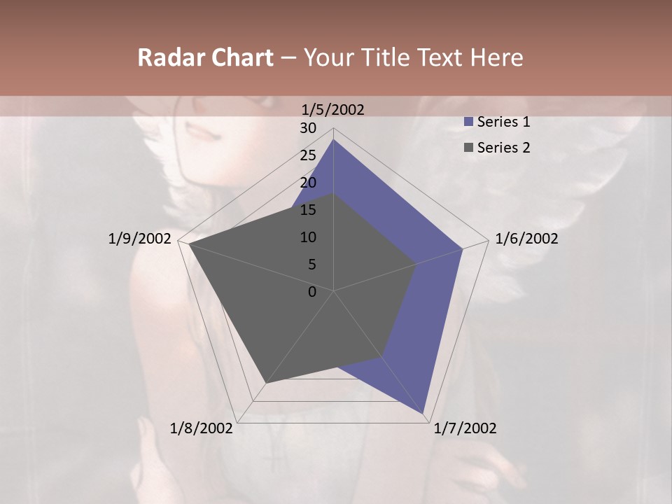 A Girl With Angel Wings Sitting On A Window Sill PowerPoint Template