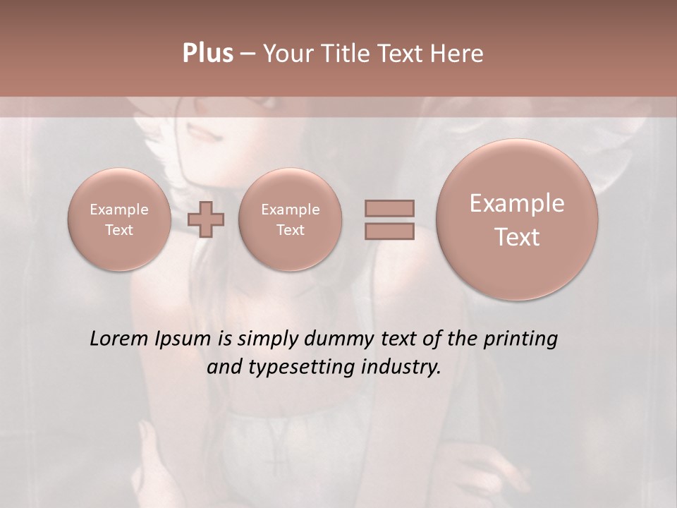 A Girl With Angel Wings Sitting On A Window Sill PowerPoint Template