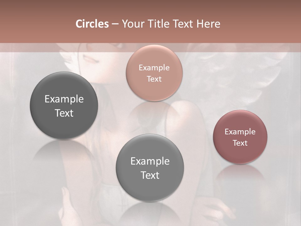 A Girl With Angel Wings Sitting On A Window Sill PowerPoint Template